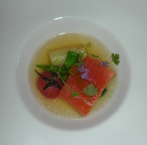 Duncan Ly's amazing trout and trout-bone hot-sour consomme